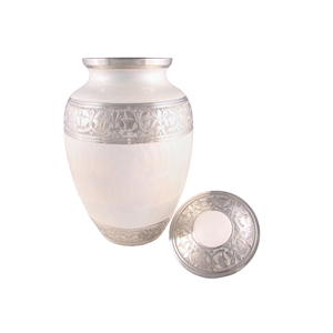 Urna funeraria de latón plateado para cenizas, urna moderna de cremación para funerales - Product Image 2