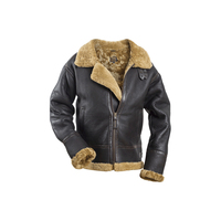 Blouson d'hiver en cuir de mouton pour homme, cosmétique fait à la main, en peau de mouton, de couleur marron foncé