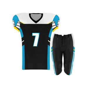 Material de alta calidad transpirable verano corto sublimación uniforme de fútbol americano personalizado ropa deportiva conjuntos precio barato - Product Image 5