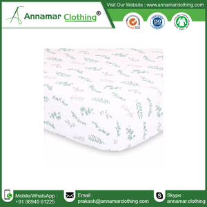 Sábana de cuna de bebé de algodón 100% orgánico de fabricantes indios personalizados sábana bajera de cuna de algodón suave - Product Image 3