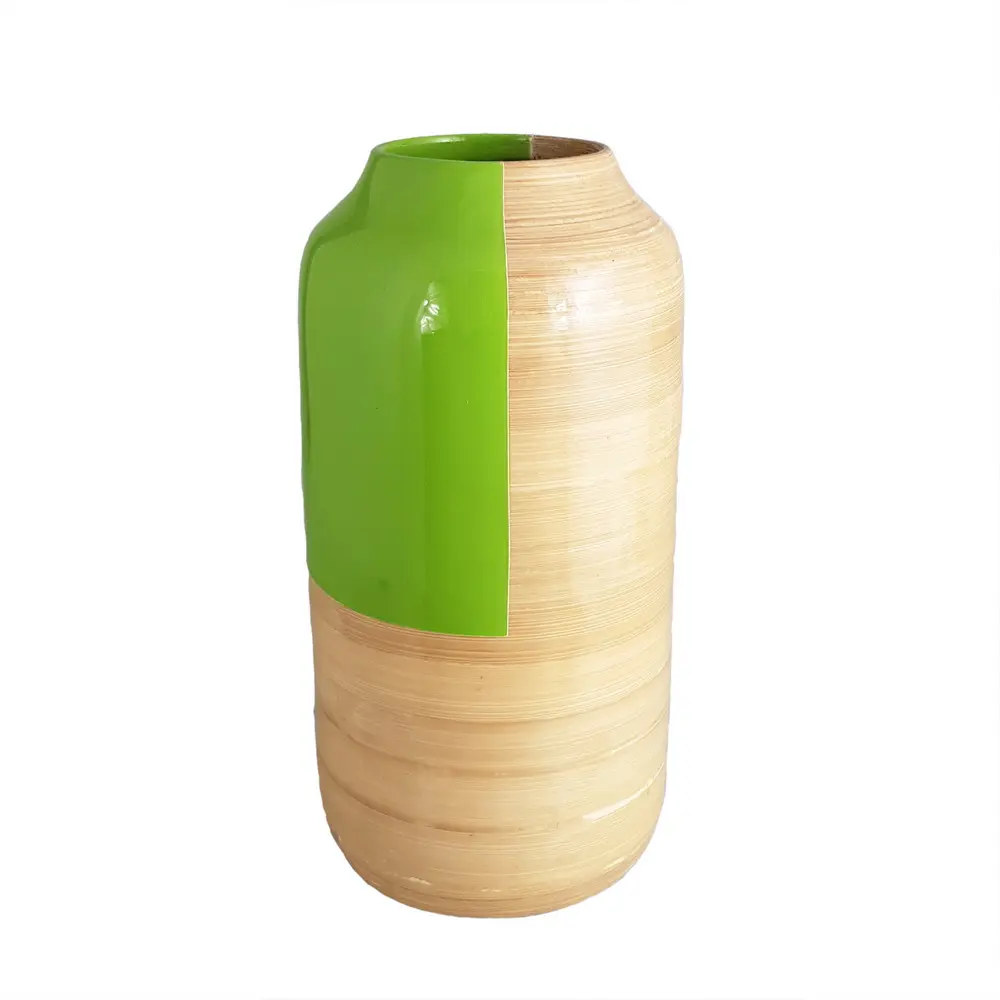 Spun bamboo vase for home decor, made in Vietnam with high quality and cheap price natural bamboo products Handmade lacquer bamb