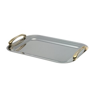 Bandeja de servicio de metal de diseño exclusivo con mango de aluminio para hoteles, restaurantes, hogar, cocina, otro uso para eventos, cocina, otro - Product Image 1