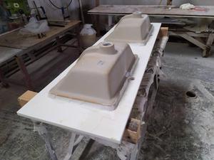 Deliverystone Trắng nhà bếp bàn với xây dựng trong Sinks bán buôn - Product Image 4