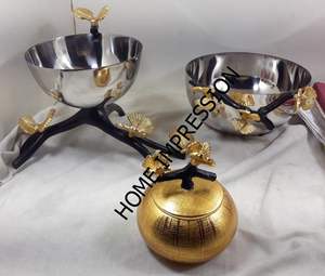 Bols en métal de fantaisie indien argenté à 3 niveaux faits de bols en métal Nouveau support de gâteau de concepteur unique Support de cupcake à un prix raisonnable - Product Image 4