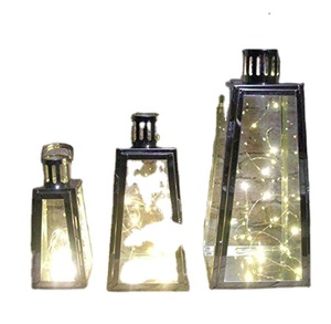 metal nautical <b>hurricane</b> glass large <b>lantern</b> - Product Image 1