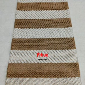 Beau tapis de jute multicolore bleu blanc marron beige naturel Tapis tissé en jonc de mer artisanal personnalisé - Product Image 3