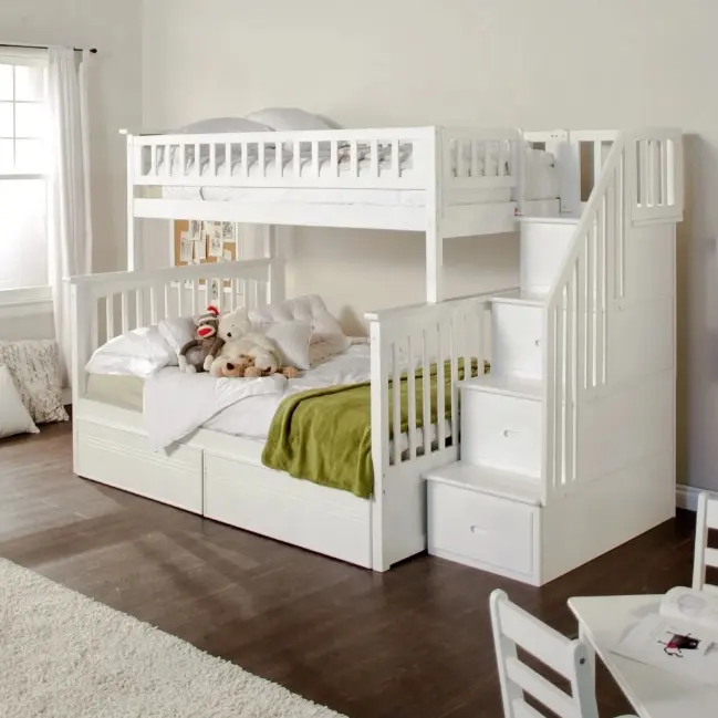 رخيصة طفل سرير بطابقين الأثاث مع خشب متين للطفل غرفة نوم الأثاث المعاصر اختياري القياسية موردن تخصيص حجم