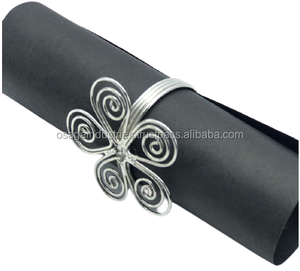 Anillo redondo de METAL con diseño de flores, decoración de la mejor calidad para mesa, servilletas de hierro, decoración de boda, anillos de plata - Product Image 1