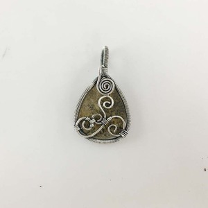 925 Argent Image Jaspe Pierres Précieuses Poire Pendentifs 925 Argent Pendentifs Hommes Fine Jewelry Silver Wire Rapped Rough Pendentifs Collier - Product Image 3