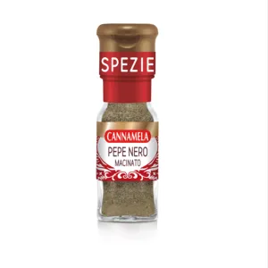 Premium Quality Italian Black Pepper Ground Cannamela herbs and spices To Cook 1 Jar 28g