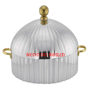 Cazuela de metal y madera, cazuela hecha a mano de calidad superior, forma redonda, nuevo calentador de alimentos de metal de lujo - Product Image 4