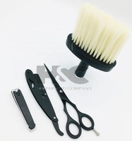 Kit de Coiffure Professionnel Durable Hooper Company : Ciseaux en Acier Inoxydable, Rasoir, Coupe-Ongles, Brosse à Cheveux et Cape de Barbier