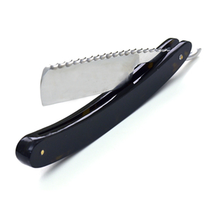 Maquinilla de afeitar recta de barra de acero inoxidable con etiqueta privada con mango de madera Twin Bla-de Safety Desechable para uso corporal de barba - Product Image 5