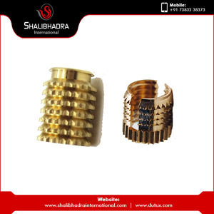 น็อตต่อขยายมีหนามทองเหลืองเคลือบเงาสำหรับขั้วต่อพลาสติก - Product Image 4