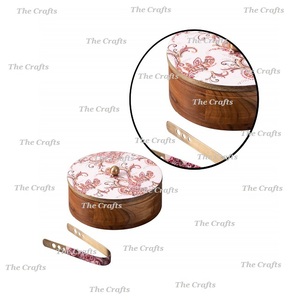 Wooden Roti Box With Designer <b>Lid</b> Premium Quality Round Shape <b>Decorative</b> Chapati Container At Acceptable Prices - Product Image 6