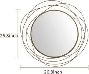 Miroir décoratif rond mural en fer Art Déco fait main personnalisé KSN-MR-02 pour salle de bain, coiffeuse, salon, chambre à coucher par KSN - Product Image 2