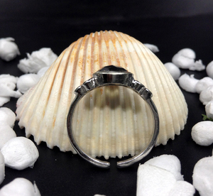 Bague en argent Sterling 925 plaqué or, personnalisée, unisexe, fait à la main, perle d'émeraude, pierre précieuse ouverte et ajustable, tendance, sur mesure - Product Image 2