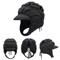 Casque rembourré en cuir souple et EVA pour jeunes et adultes, protection de la tête pour le football, le rugby, la lutte, les arts martiaux