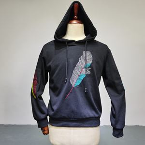 Sweat à capuche brodé personnalisé pour hommes hiver 100% coton éponge française Streetwear lourd avec logo avant longue longueur - Product Image 2