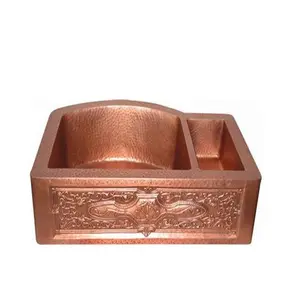 Antique Export Quality Product Copper Kitchen Double Bowl Sink
