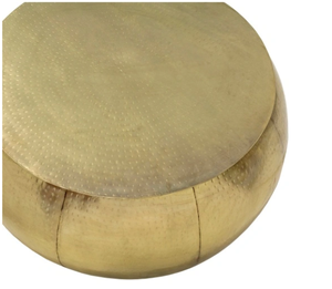 Table basse en forme de tambour Table en métal martelé Table d'appoint élégante en métal martelé Parfaite pour les salons, les chambres ou les patios - Product Image 2