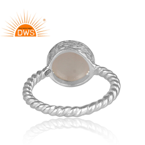 Twisted Classic <b>Statement</b> <b>Ring</b> White Moonstone Gemstone <b>Ring</b> Jewelry Fine Sterling Silver Jewelry Supplier - Product Image 4