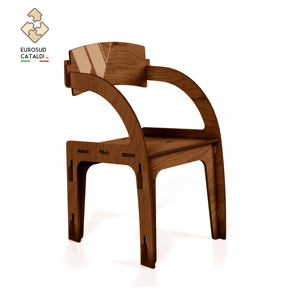 Amazing Modern Chair with Solid Back in Resistant Natural Birch Wood 12mm Interlocking System. Made in Italy Design by WLLALLA - Product Image 5