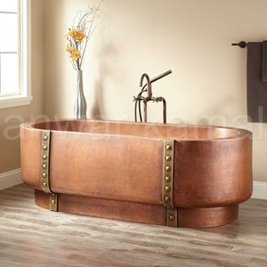 Baignoire Double paroi autoportante en cuivre, Design de luxe, livraison gratuite - Product Image 2