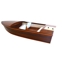 K199 - Bateau pneumatique de luxe Chris Craft Design de 14 pieds, yacht sportif avec coque en fibre de verre et bois, moteur hors-bord pour divertissement et loisirs en rivière