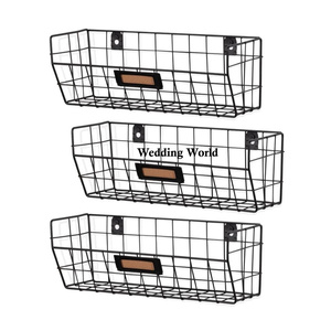 Cesta de pared de metal de alta calidad hecha a mano cesta de lujo clásico elegante al por mayor nueva cesta de pared de Metal de lujo - Product Image 4