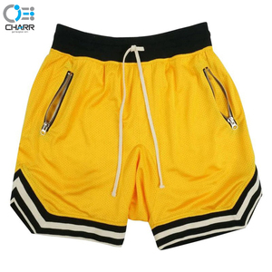 Cinco pantalones cortos deportivos para baloncesto, transpirables, de secado rápido, para Fitness, negro, rojo, amarillo, verde - Product Image 5