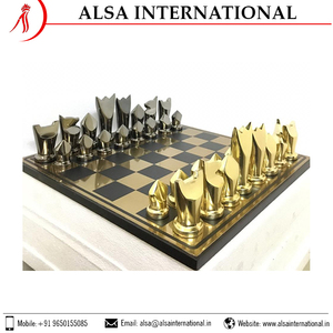 Wholesaler Top Selling Custom Own Logo Design Metal Players Large <b>Chess</b> <b>Board</b> <b>Set</b> Available Buy at Cheap Price - Product Image 2