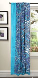 ชุดผ้าม่าน2ชิ้นทำมือผ้าคอตตอนลายแมนดาลาวาเนสอินเดียพิมพ์ลายทรีทเมนท์ตกแต่งผนังวอยซ์แขวนศิลปะ - Product Image 5