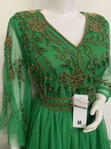 Vestido Largo Elegante de Otoño 2024 con Mangas Tres Cuartos, Ajustado al Cuerpo, Estilo Musulmán Afgano, con Apliques de Perlas - Product Image 6