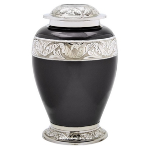 Wholesale Metal Cremation <b>Urns</b> <b>for</b> Human <b>Ashes</b> & Pets Grey & Polished Brass Finish American Style by Axiom Home Accents - Product Image 3
