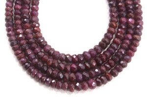 12,5 "de hebra larga, piedras preciosas de rubí rojo Natural, cuentas Rondelle facetadas, piedra natal de Julio, fabricación de collares DIY de alta calidad, venta al por mayor - Product Image 2