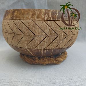 Manufacturer Wholesale Eco-friendly Coconut Shell Bowl with <b>Wooden</b> Spoon Set Custom Logo Design for Camping <b>compostable</b> durable - Product Image 3