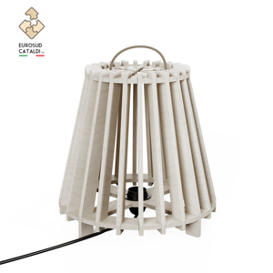 Bellissima lampada da tavolo interamente in legno di betulla naturale e ad incastro 12mm Made in Italy di WLLALLA design. - Product Image 6