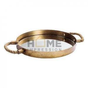 Diseño de lujo, manijas de hojas de Metal, centro de mesa, bandeja moderna para servir té y café, bandeja para servir para el hogar, accesorio de cocina - Product Image 5