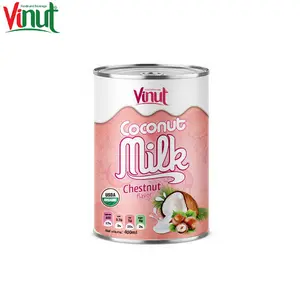 400Ml Susu Kelapa VINUT Can (Kaleng) dengan Kastanye OEM Perusahaan Sampel Minuman Gratis NFC Minuman Sehat Glukosa Di Vietnam