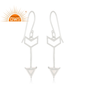 Focused Arrow Shape 925 Silver Dangle Earrings Wholesale Rainbow Moonstone Gemstone Earrings Jewelry - Product Image 3