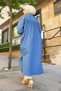 Robe Hijab de style arabe pour femmes, tenue islamique en Denim, robes turques modeste, mode Abaya, nouvelle collection - Product Image 3