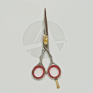 Tijeras Profesionales para Cortar Cabello de Acero Inoxidable 440C con Acabado Espejo, Tornillo Dorado Ajustable y Reposadactos - Product Image 1