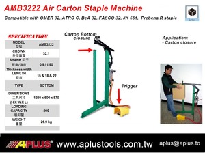 APLUS AMB3222 Máquina de grapas de cartón de aire inferior de control neumático Fuente de alimentación neumática de corona de 32mm - Product Image 3