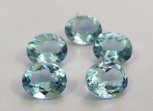 Topaze Bleu Ciel Naturelle Coupe mm Ovale Facette 4x6mm à 10x12mm-Topaze Bleu Ciel Lâche Ovale - Product Image 3