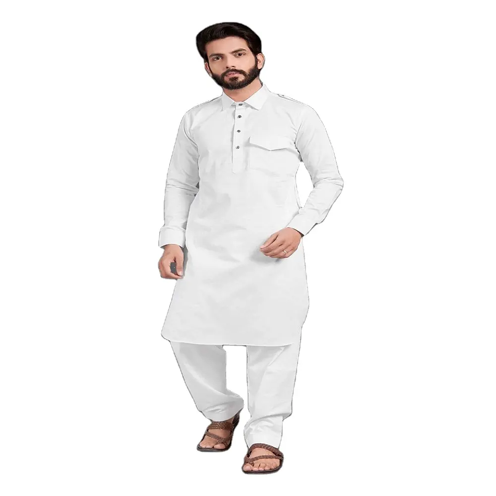 Thiết Kế Mới Đàn Ông Pathani Kurta Salwar-Quần Áo Hồi Giáo-White Shalwar Kameez-eid Trang Phục Nam Đặc Biệt