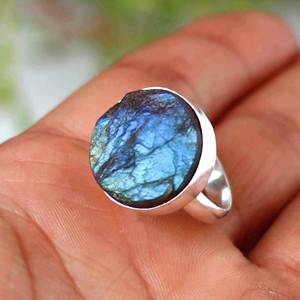 Bague de fiançailles en pierre précieuse en forme de coeur pour femmes lavande naturelle Druzy larme pierres bijoux de mariage fabrication de bijoux en gros - Product Image 3