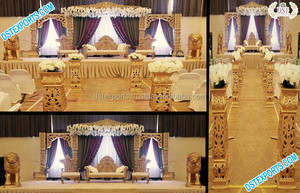 Pilliers de paon sompains, décoration de scène de mariage, pour grosse mariée asiatique royale, meilleure décoration de thème de mariage indien - Product Image 2
