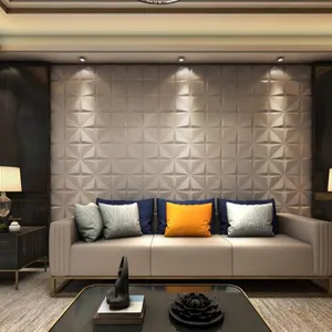 Wholesale sound proof 3d sheet interior wall covering 3d faux leather wall panels