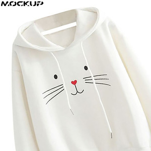เสื้อฮู้ดดี้ผู้หญิงทรงโอเวอร์ไซส์ สไตล์ลำลอง ผ้าฟลีซ พิมพ์ลายแบบซับลิเมชั่น ปรับแต่งได้ ผ้าทอสำหรับฤดูหนาว รับผลิตแบบ OEM - Product Image 3